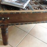 Colonial-style wooden square coffee table