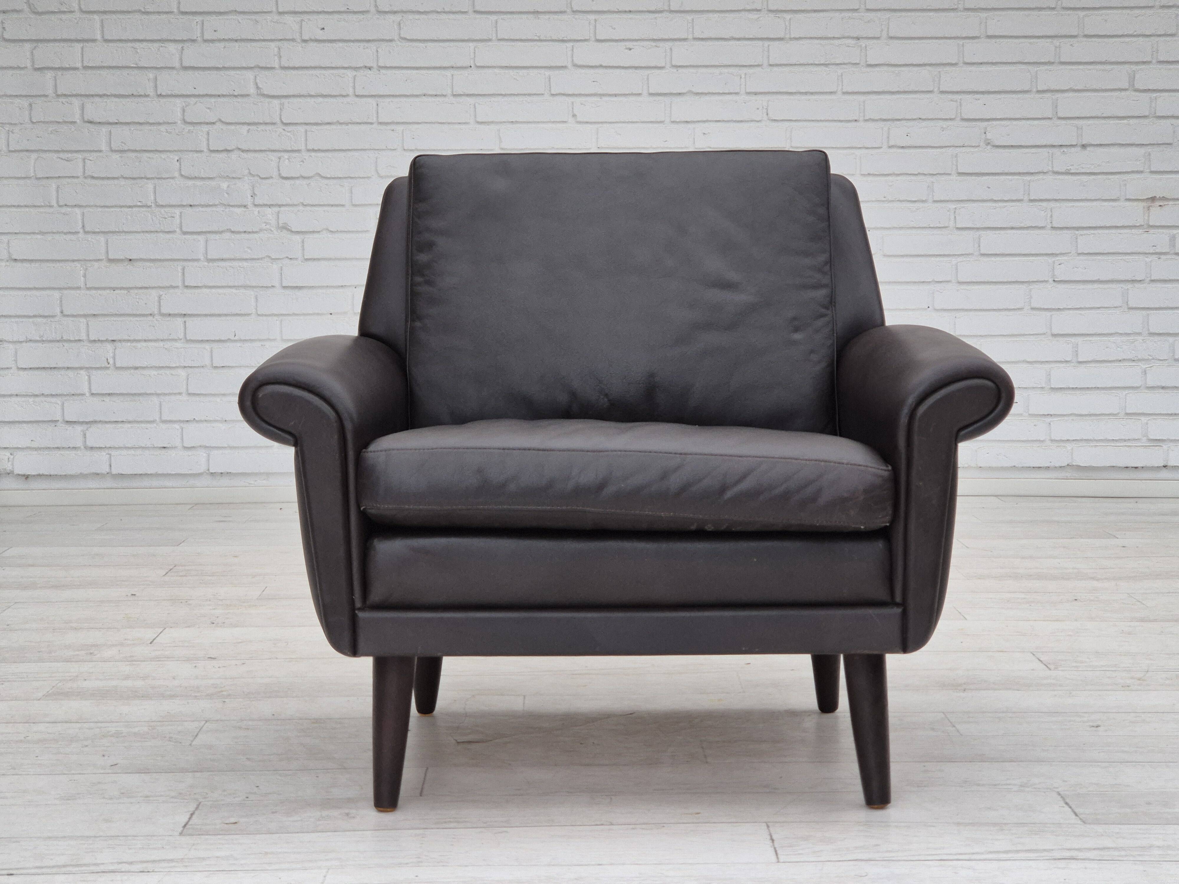 1960s, Danish design by Aage Christiansen, model "Diplomat", lounge chair with footstool.