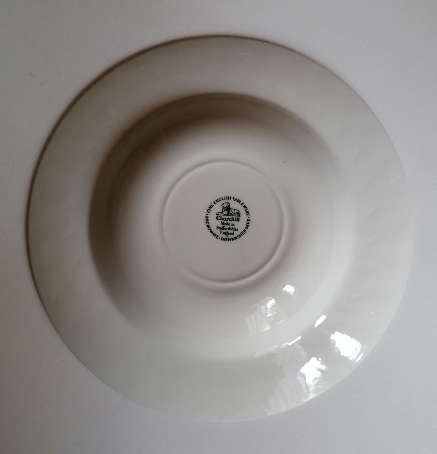 5 hollow plates blue and white churchill staffordshire England