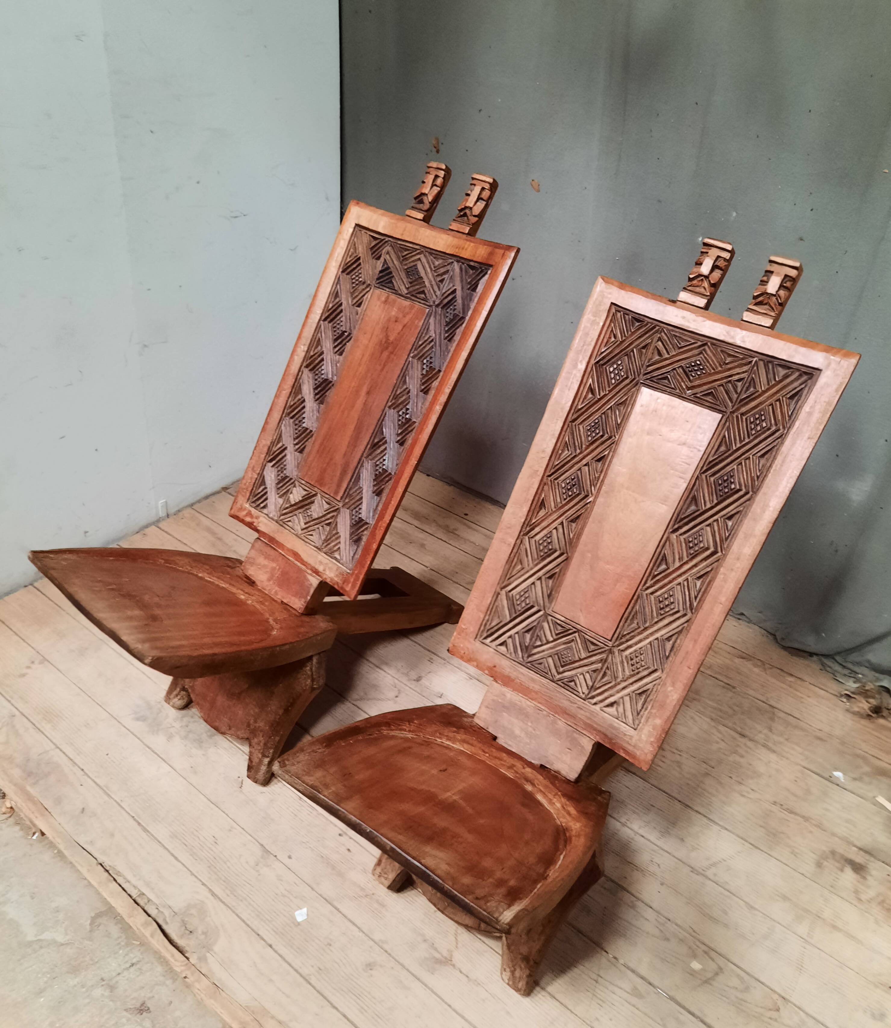 Pair of African seats