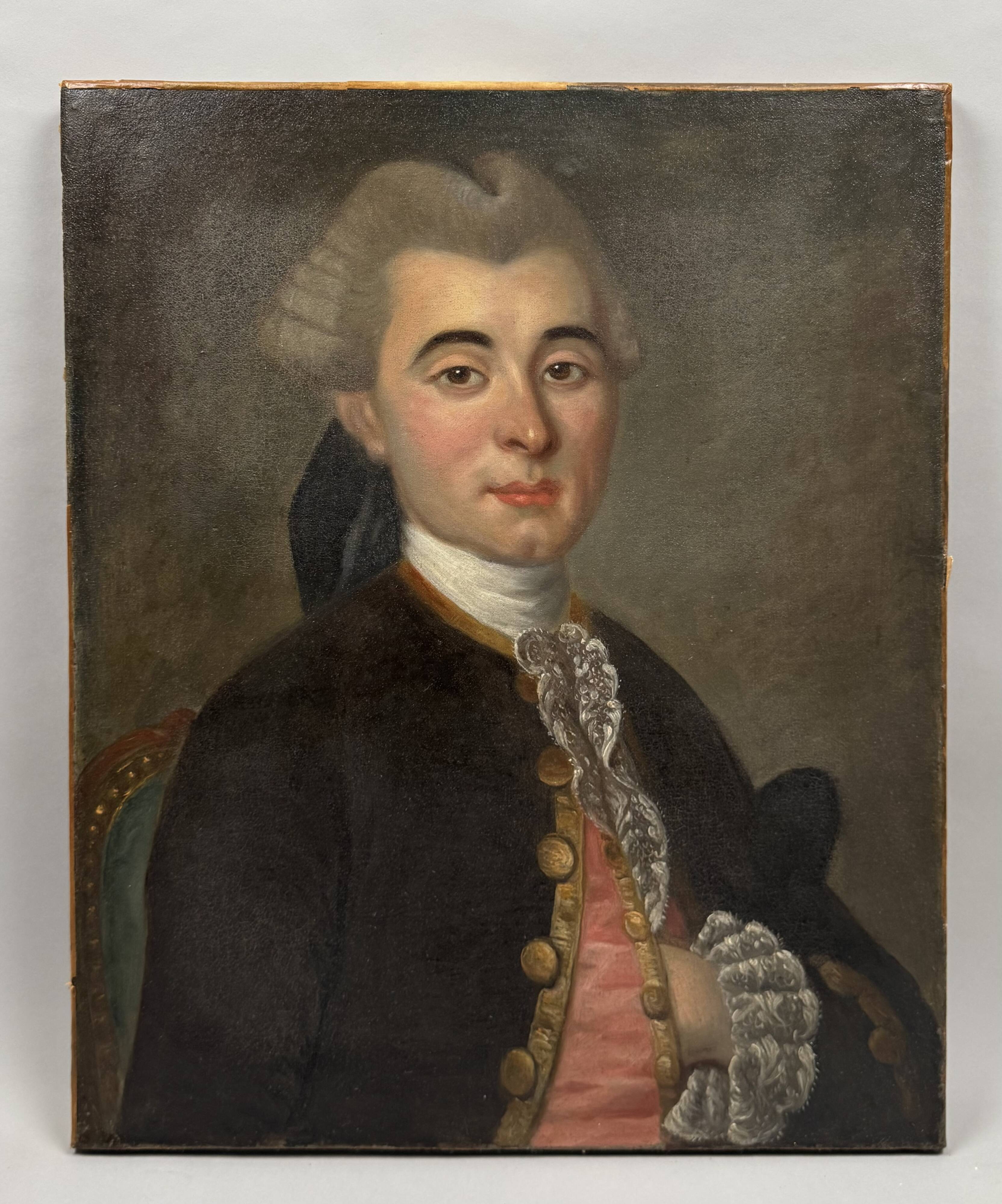 Portrait d’un aristocrate, école française 1760-1785