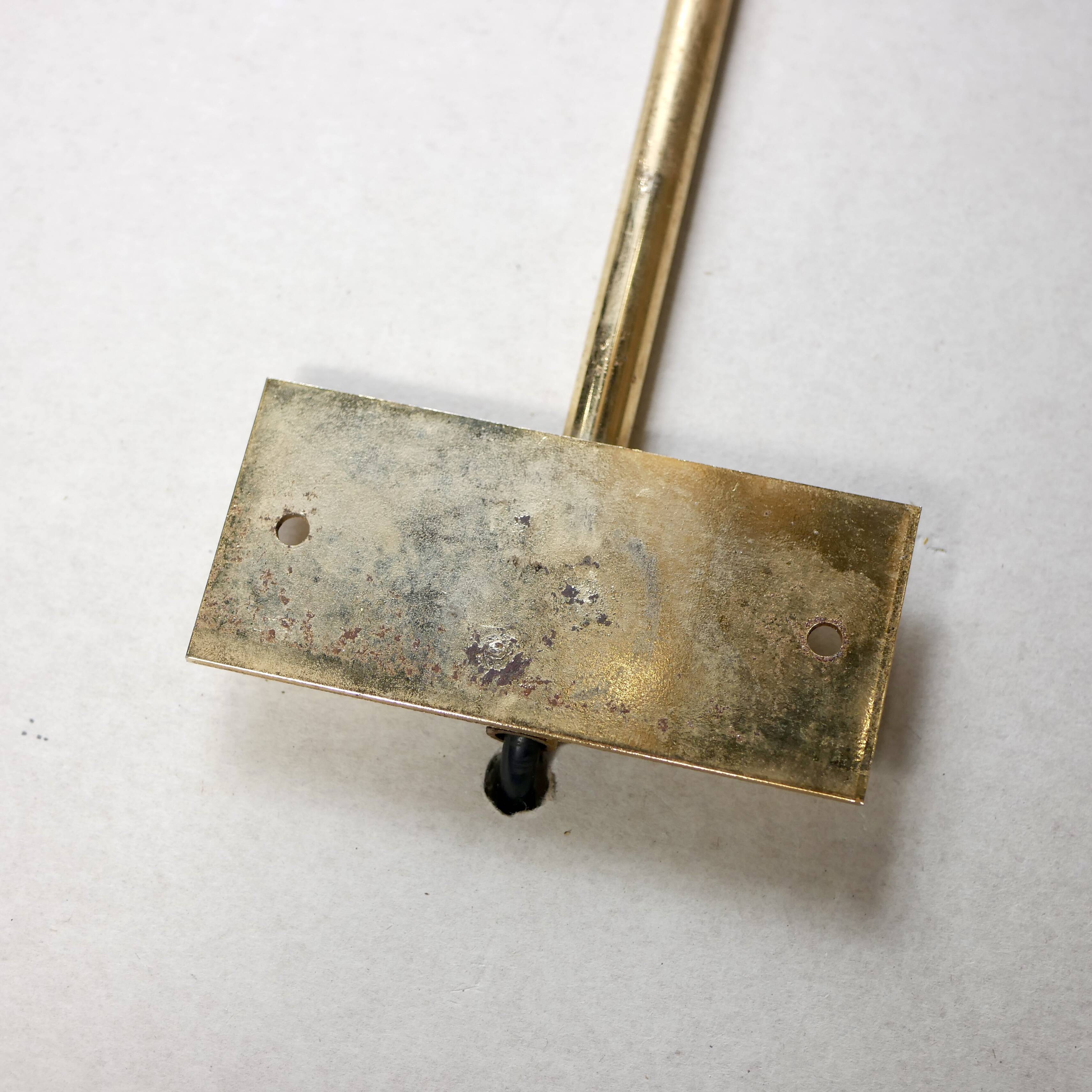 Pair of brass eyeball wall lights