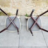 2 skai and wooden chairs