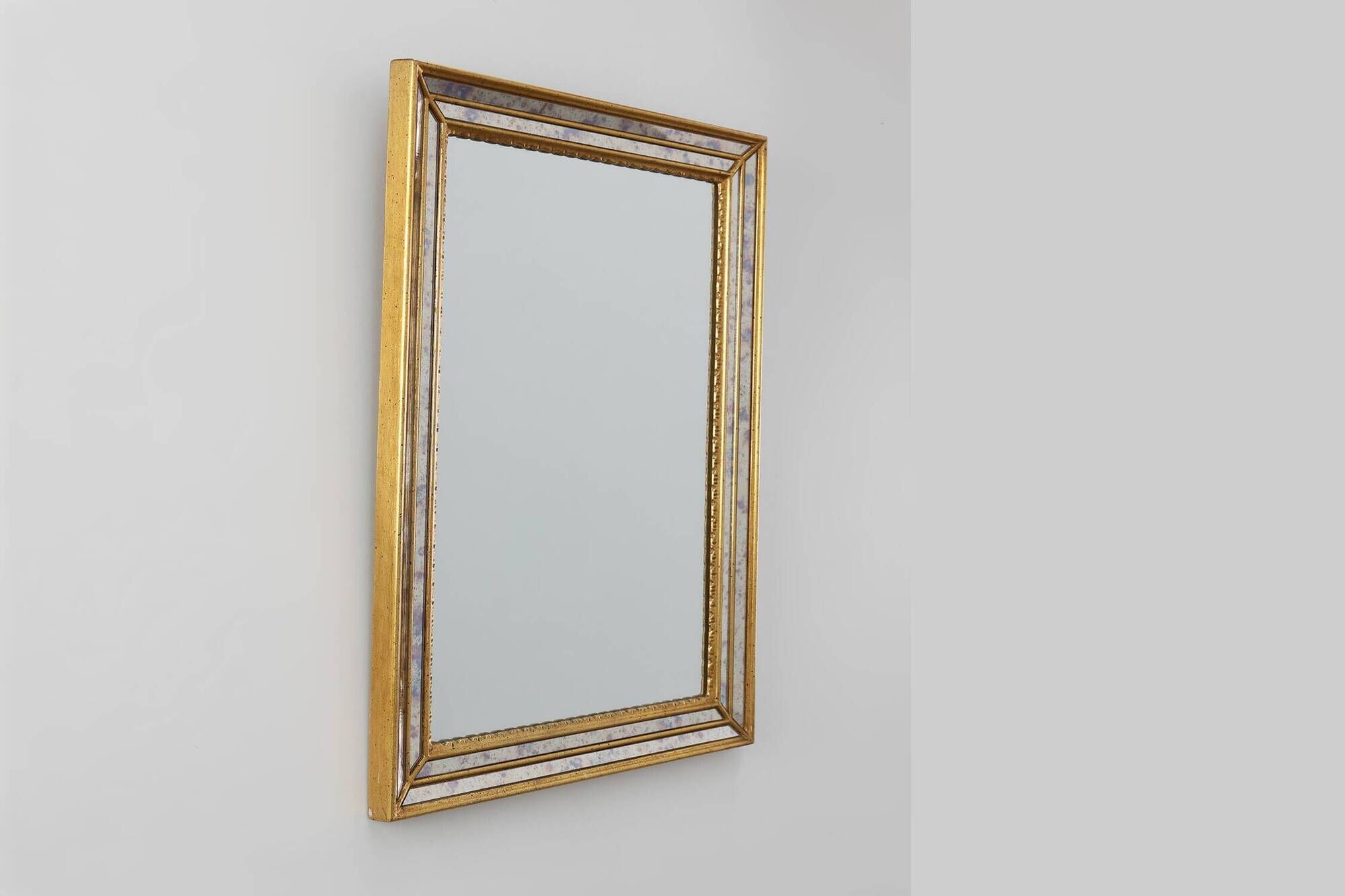 Mid‑Century Modern Gilt Mirror by Deknudt, Belgium, 1970s