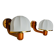 Pair of regency wall lights, pine and stretched canvas, Italy, 1970