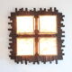 Scandinavian style wall lamp in wood and fabric, 1970