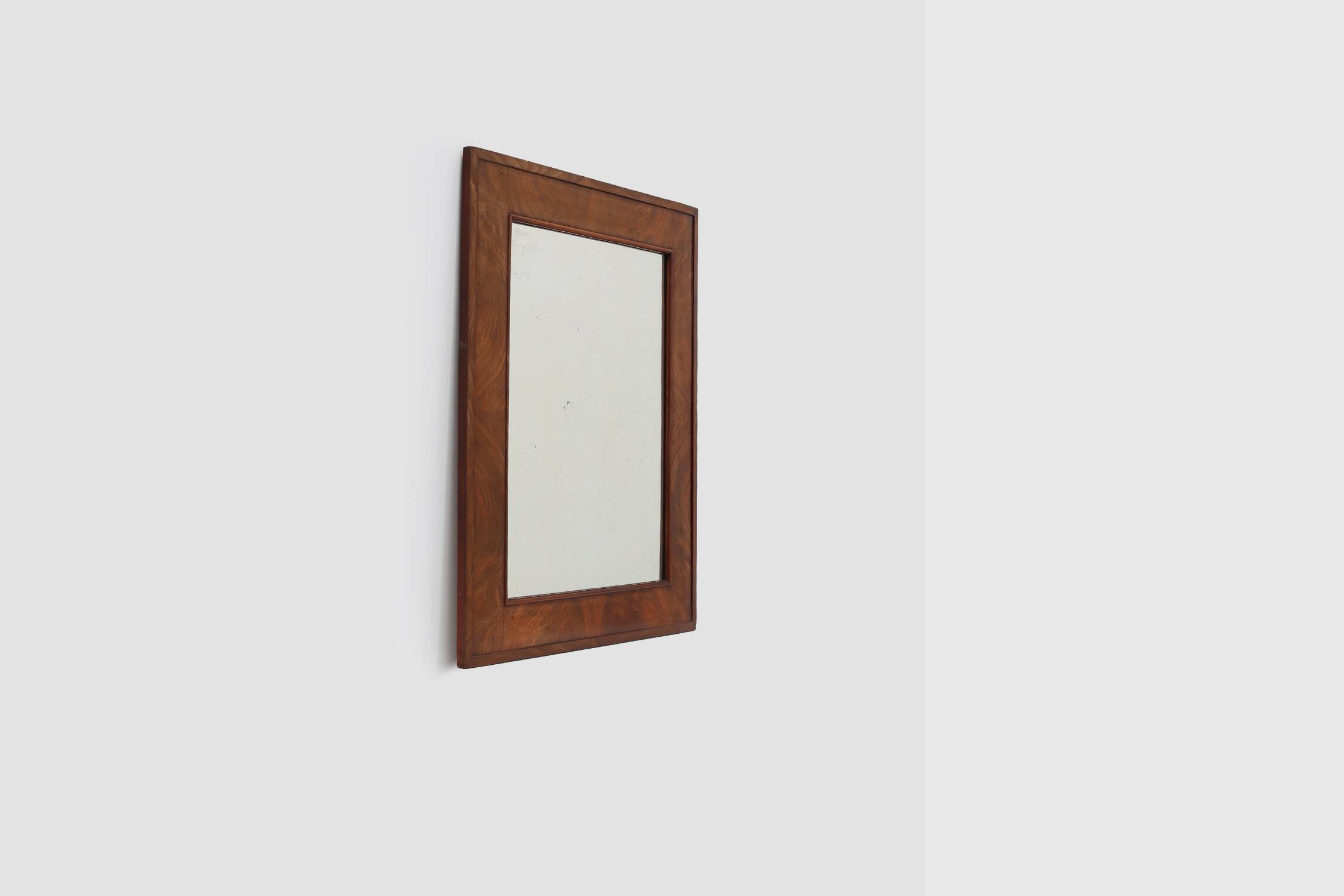 Antique rectangular walnut wall mirror, France ca. 1880