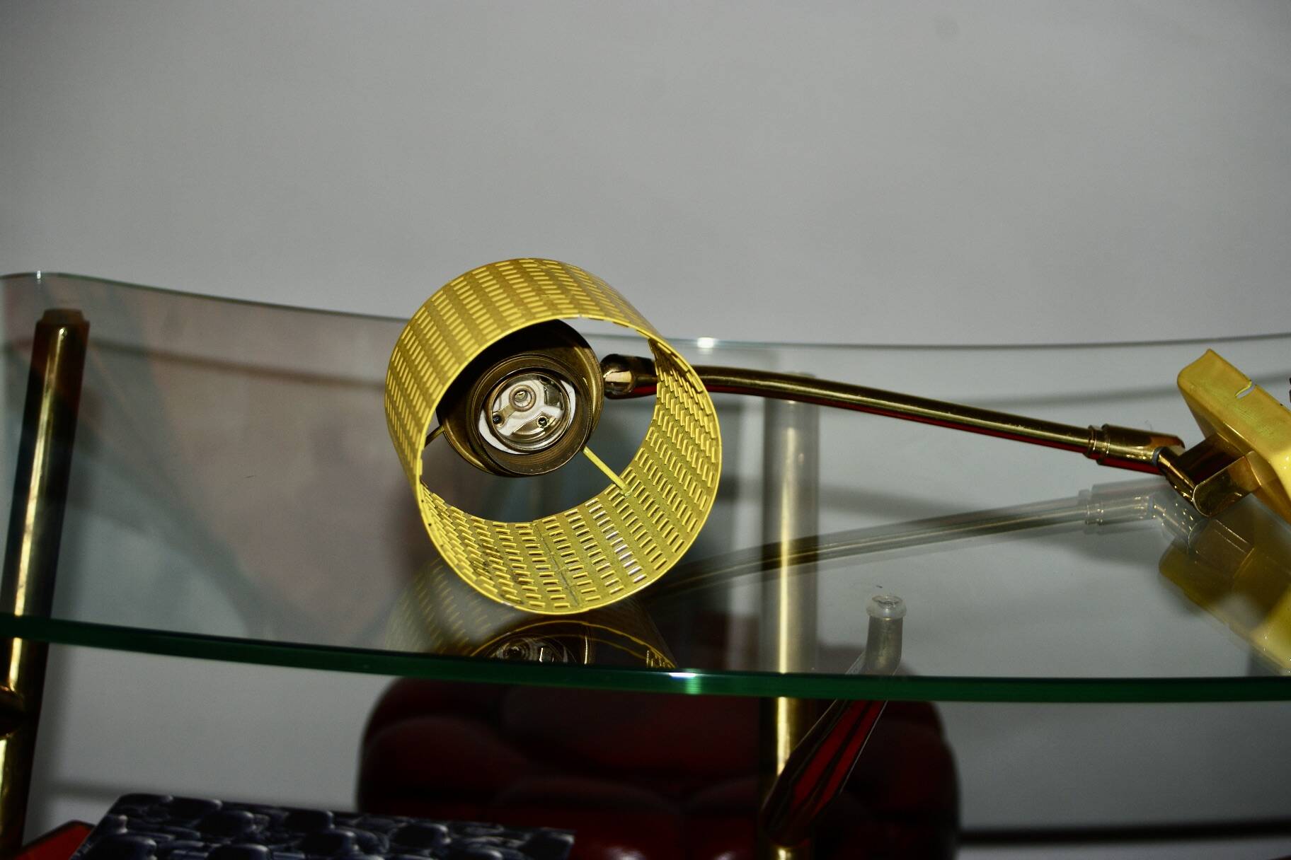 Vintage adjustable wall light in steel and brass germany 1960