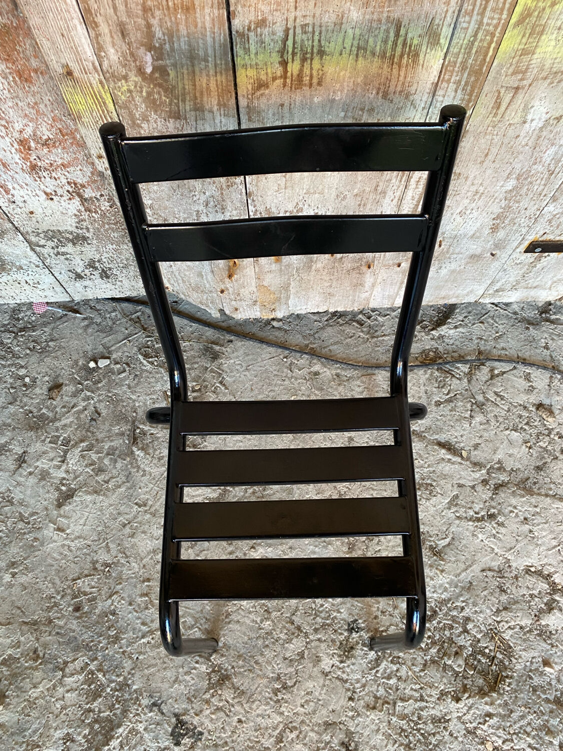 Industrial bistro chair tolix style black metal vintage