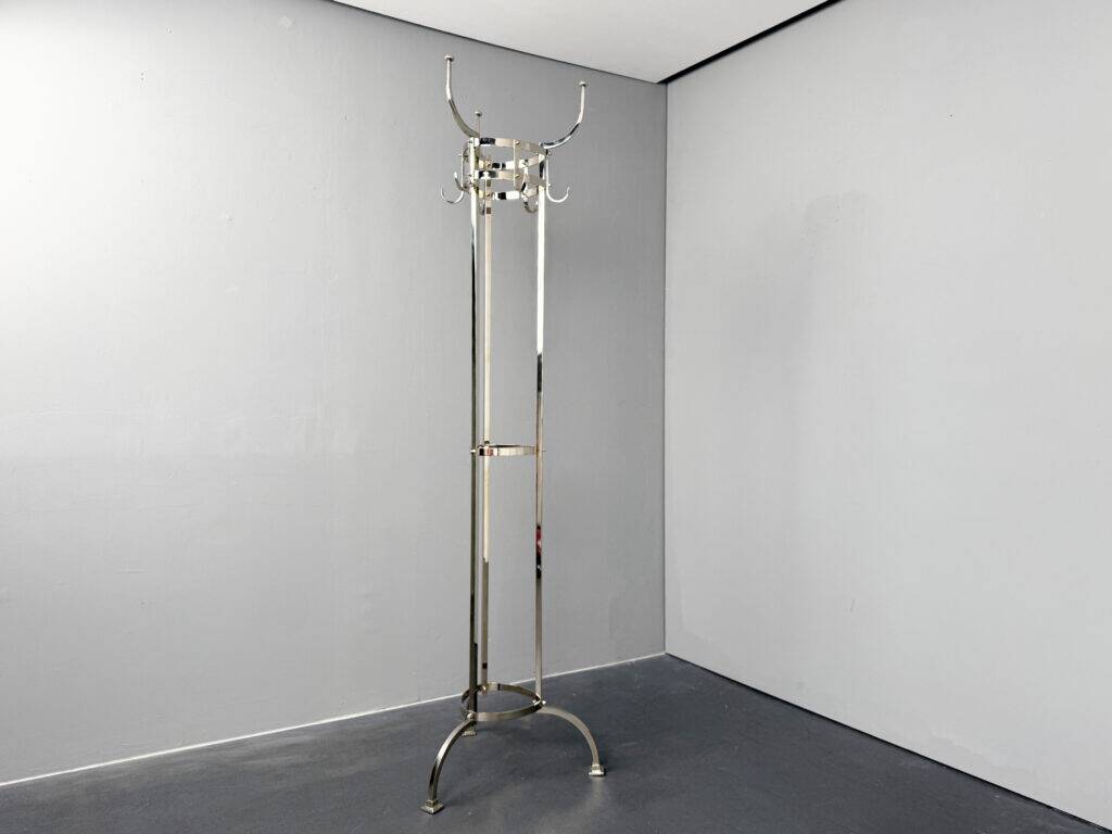 Nymphenburg coat stand in nickel-plated brass by Otto Blümel for ClassiCon, Germany, 1990s