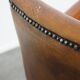 Amazing cognac-coloured sheepskin dining/side chair with armrests