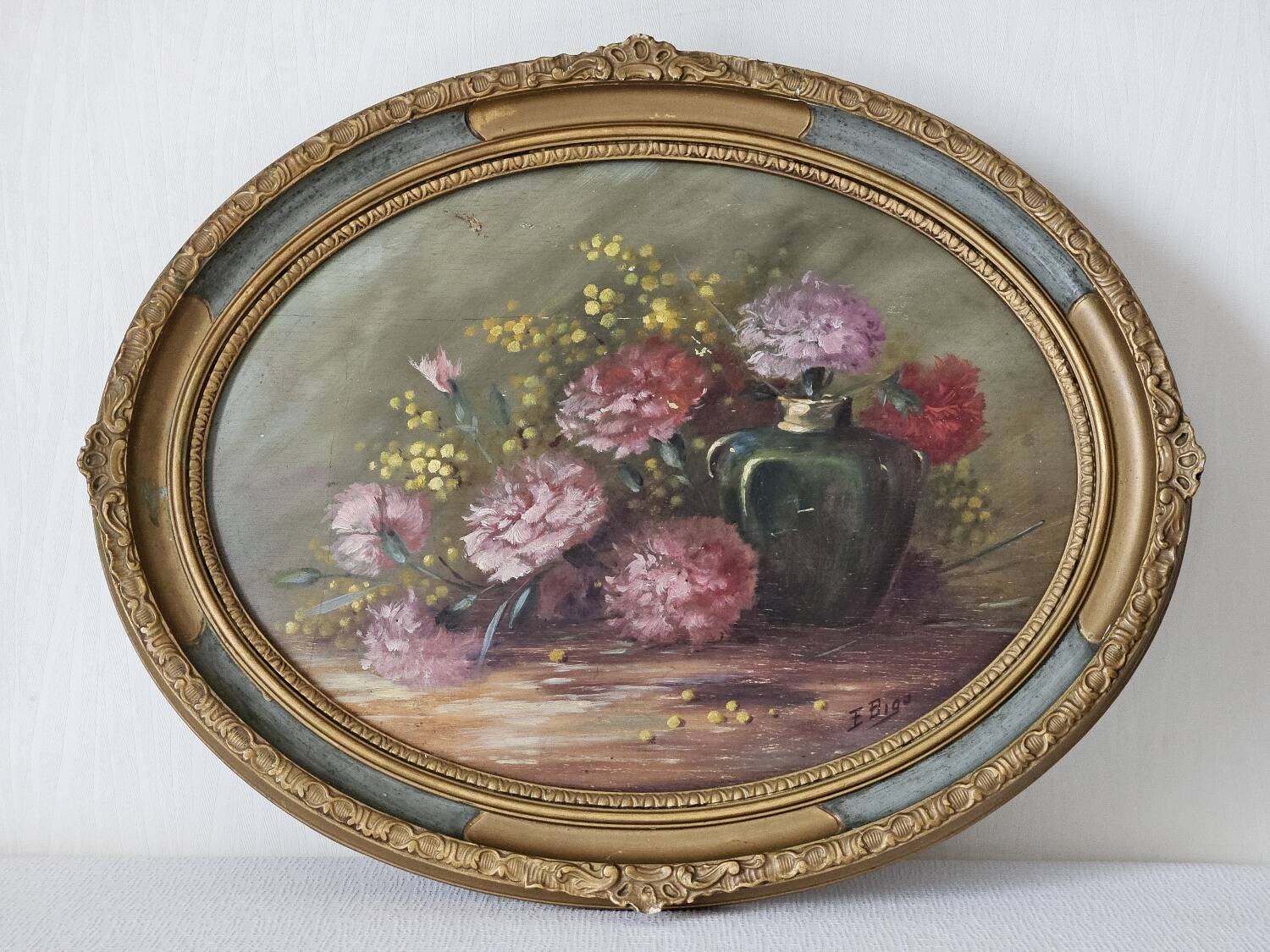 Painting, oil on wood framed, 20th century