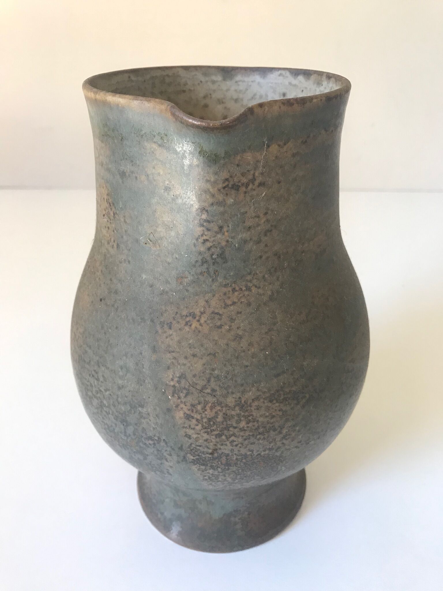 Vintage sandstone ceramic pitcher by Jacques lacheny