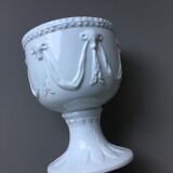 White chalice-cutting vase