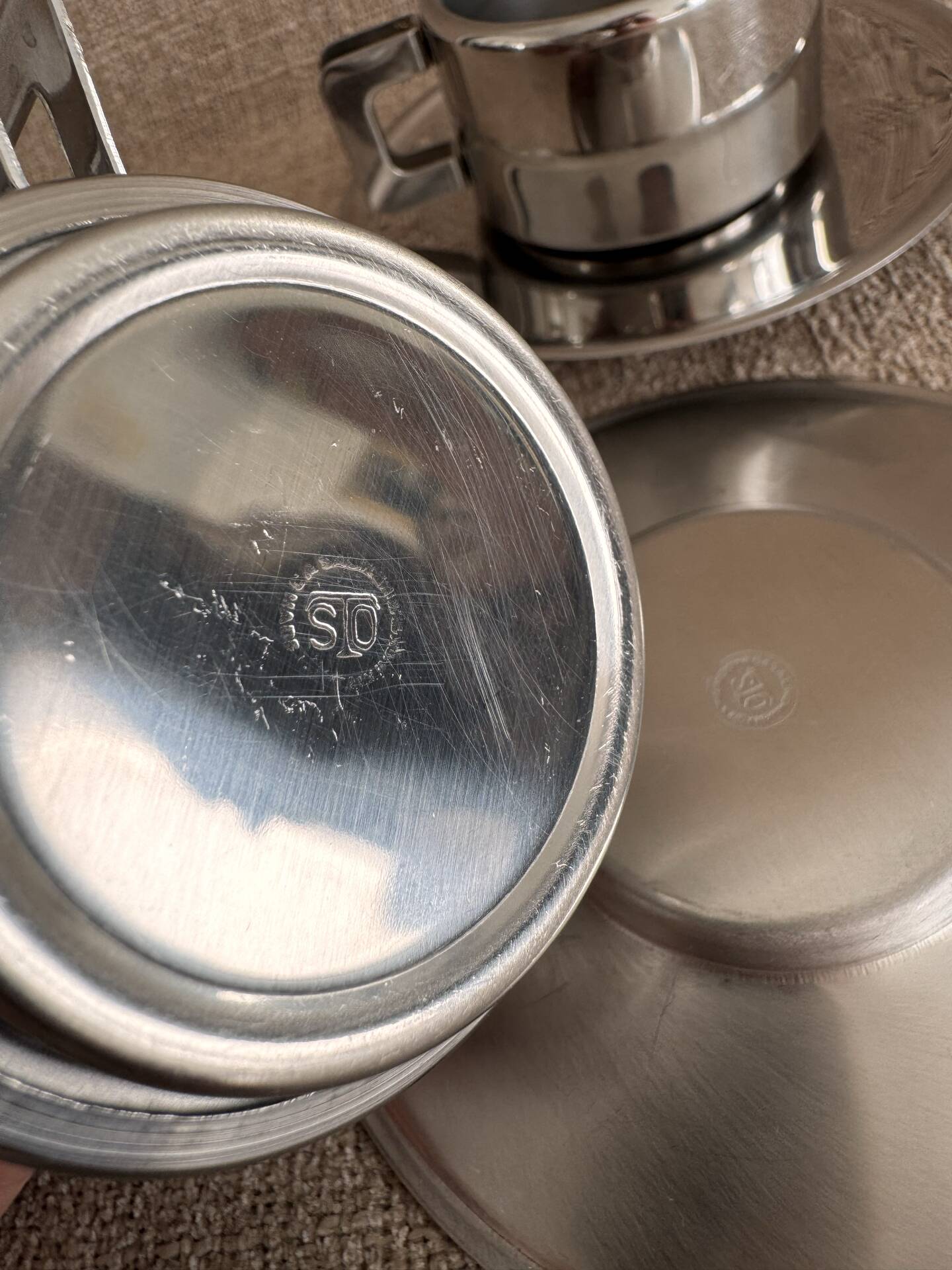 2 stainless steel Space Age cups STO Casalinghi inox
