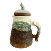 Glazed and scarified ceramic coffee pot, 1980s.