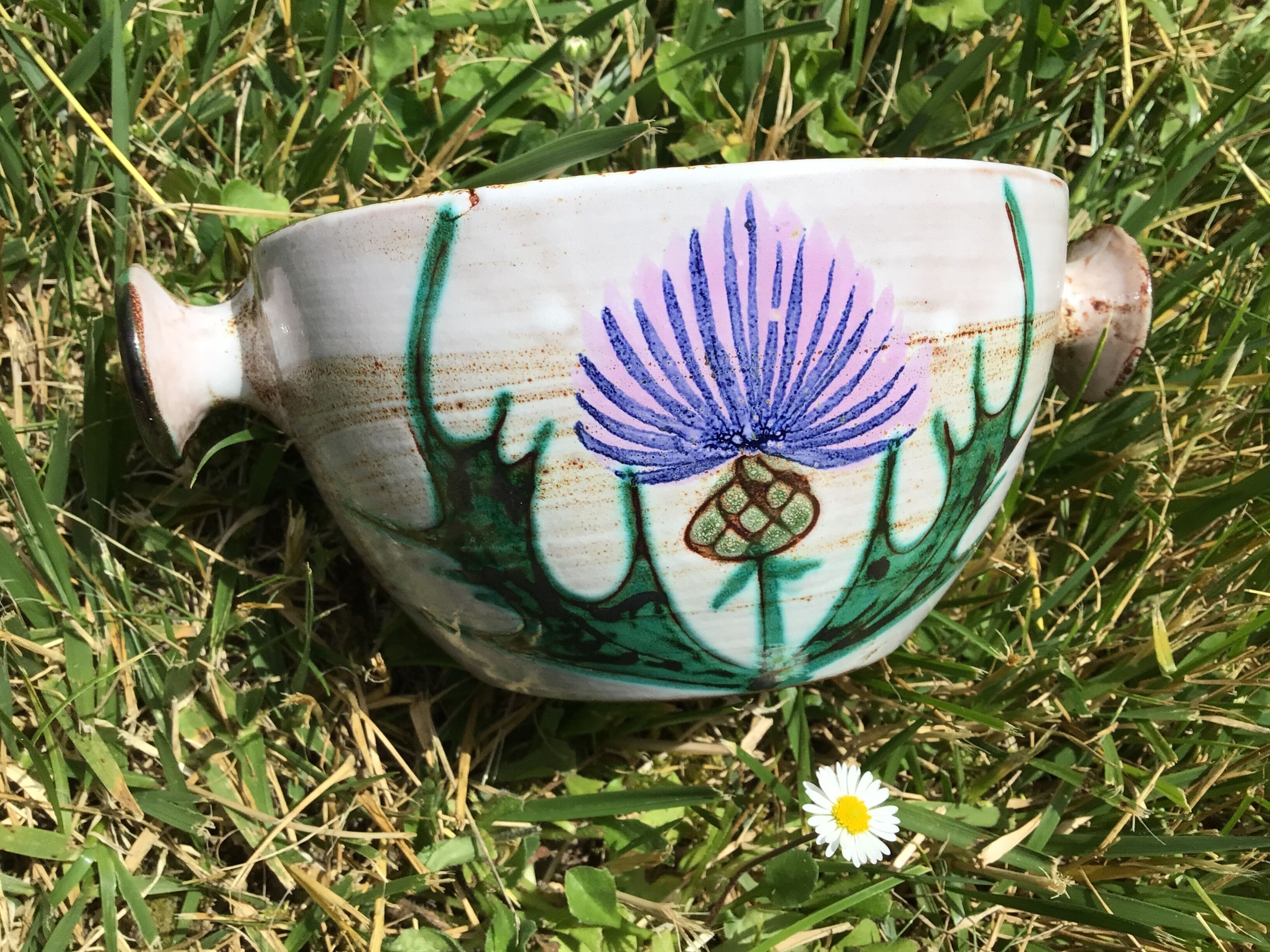 Bowl Vallauris décor thistles diameter 13cm