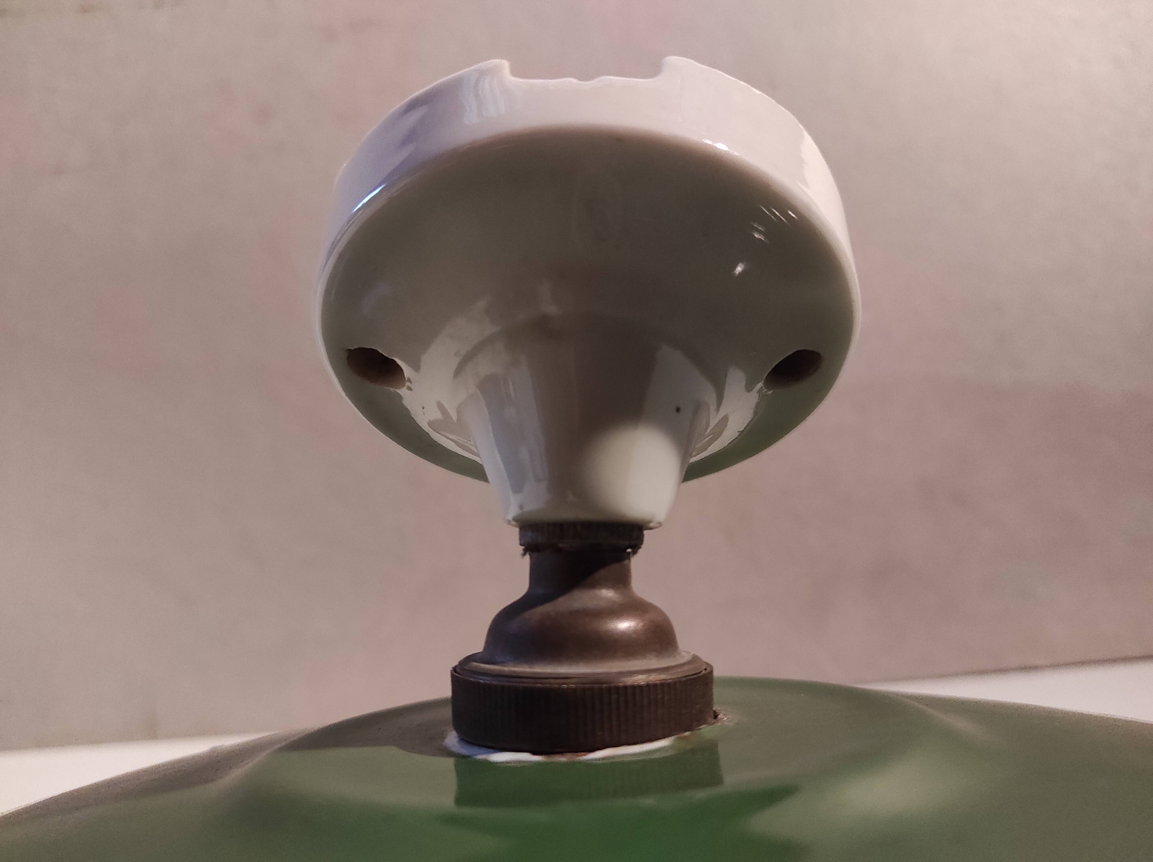 Wall lamp lampshade vintage enamelled sheet metal green and white