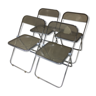 Lot of 4 chairs "Plia" by Giancarlo Piretti