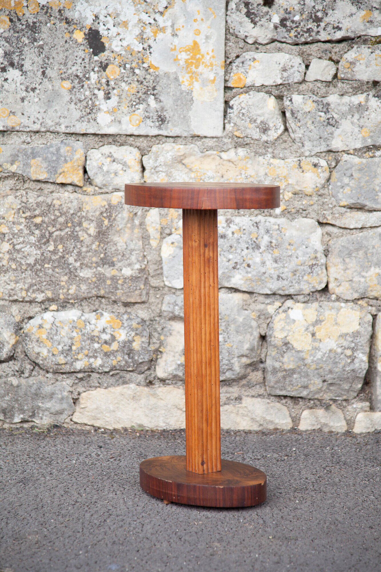 Art Deco wood pedestal table, art deco smoking table, end of sofa, art deco, 30's