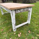 Farmhouse table with built-in storage