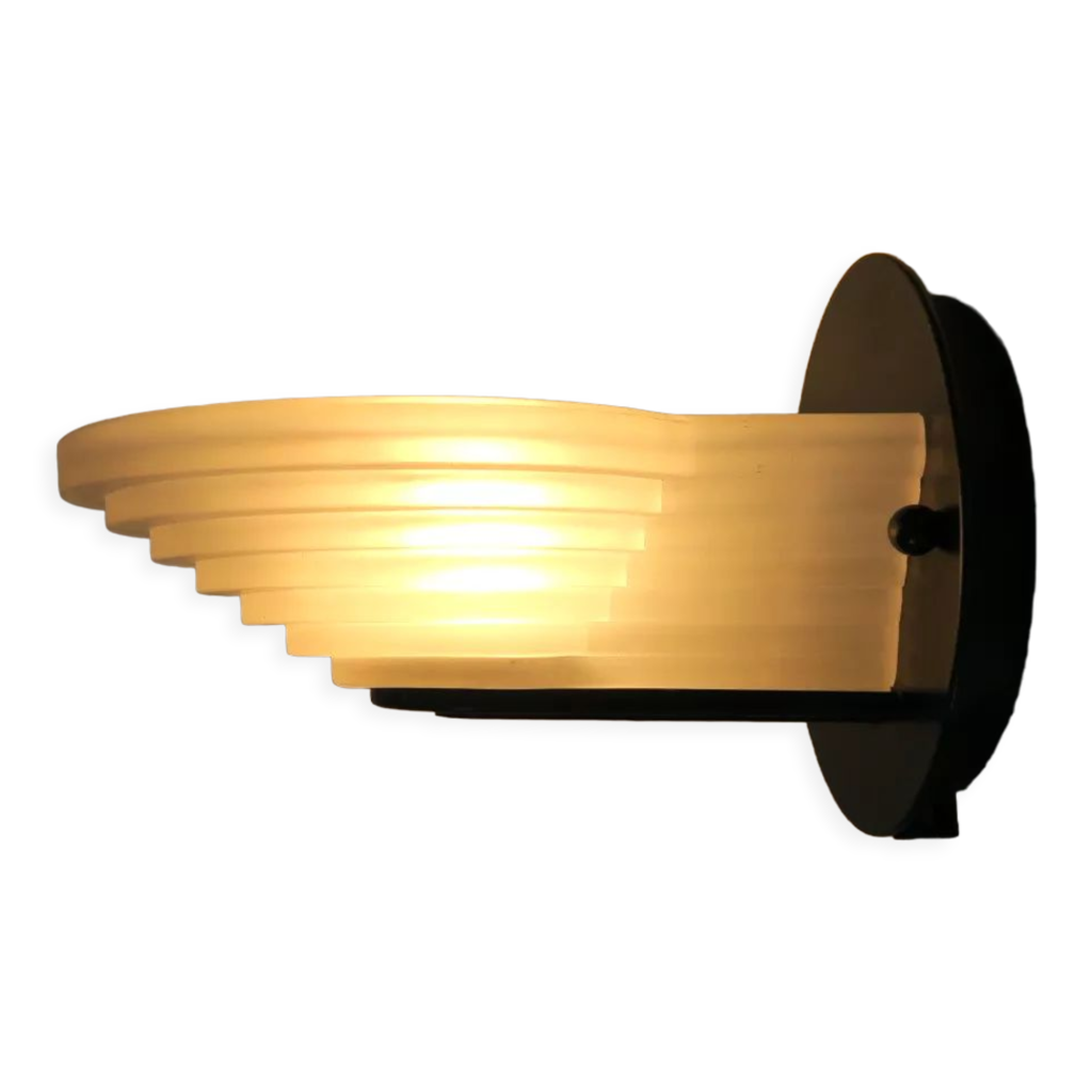 Applique mural italienne verre satiné années 80 Selency