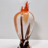 White, Orange and Brown Murano Glass Vase by Carlo Moretti, Italy
