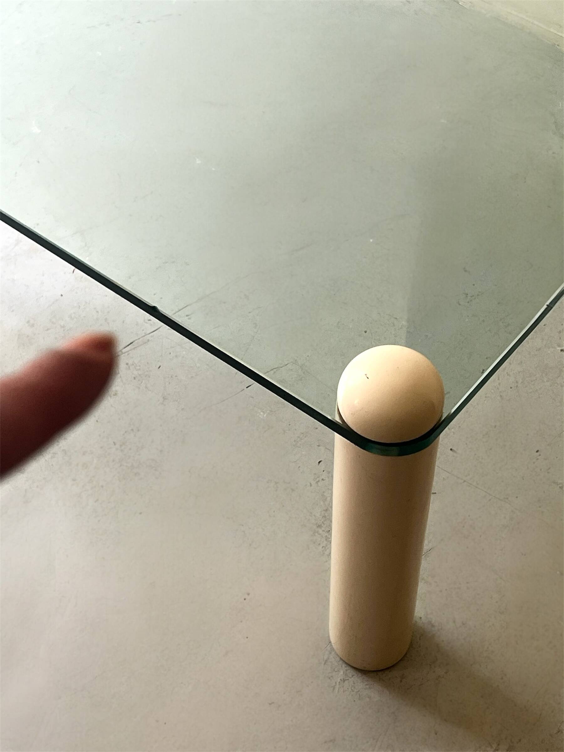 thick glass coffee table, Roche Bobois design 1970