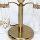 Postmodern pair of gilded metal and glass table lamps by Stilkronen. Italy 70s