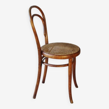 Chaise Thonet N°14 -1/2 de 1890 avec renforts métalliques, cannée