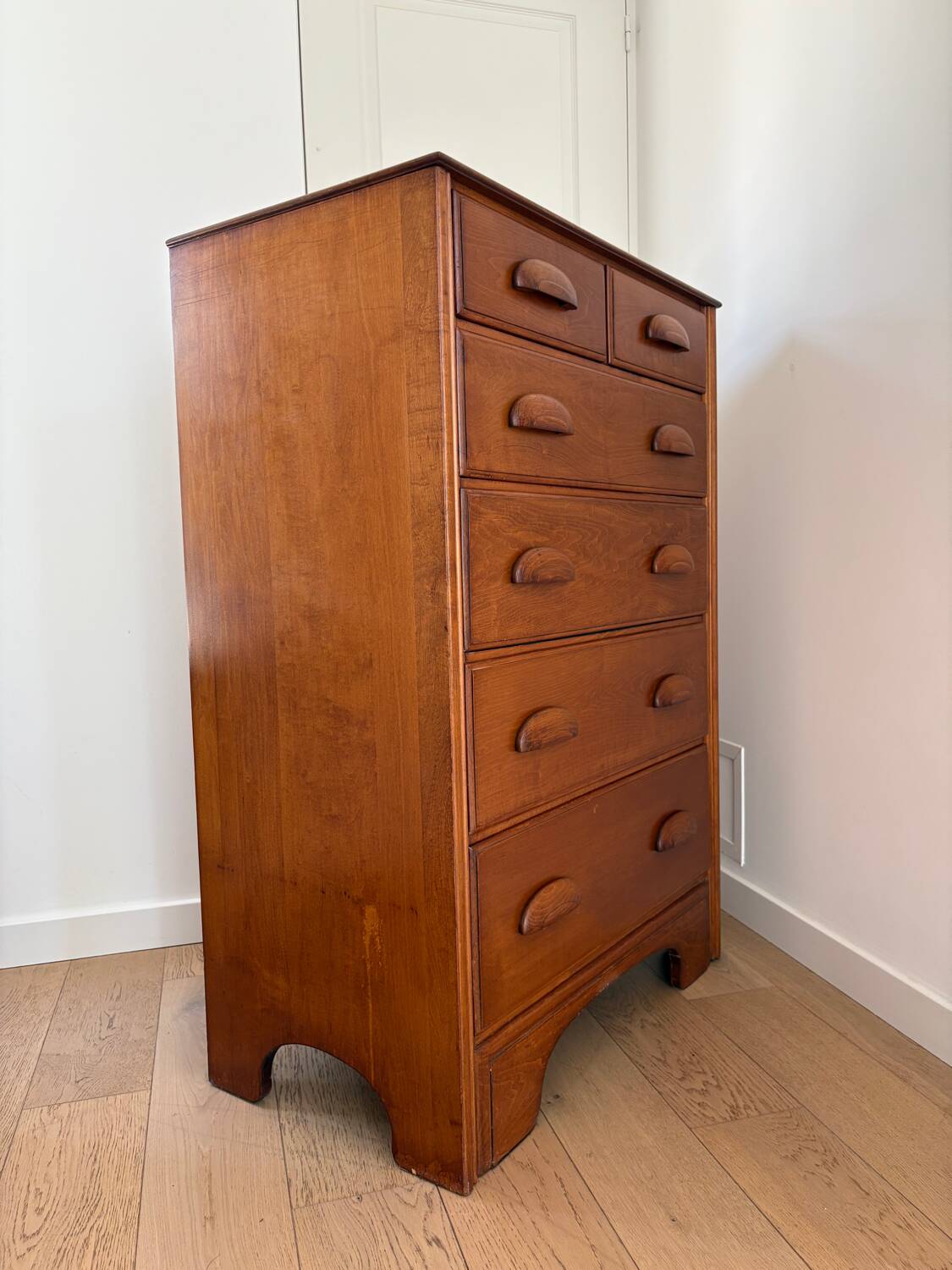 Maple stamped chest of drawers