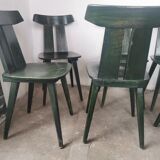 Set of 10 wooden bistro chairs
