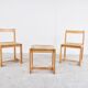 6 vintage oak and wicker dining chairs, 1960s