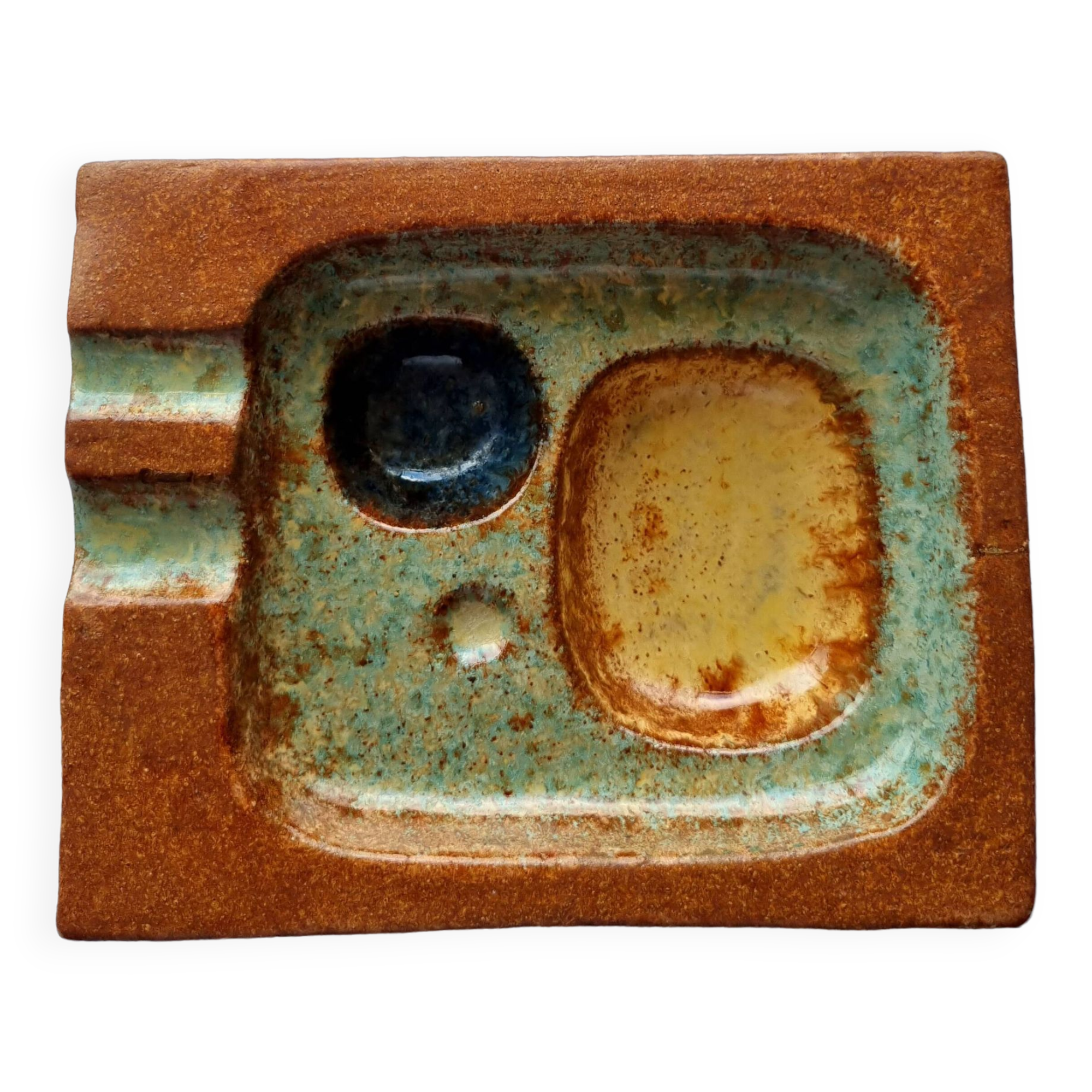 Enamelled stoneware pocket tray