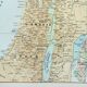 Old engraving 1898, Palestine, map, Jesus, religion • Original and vintage lithograph