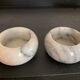 Trio of vintage candle holders in white marble