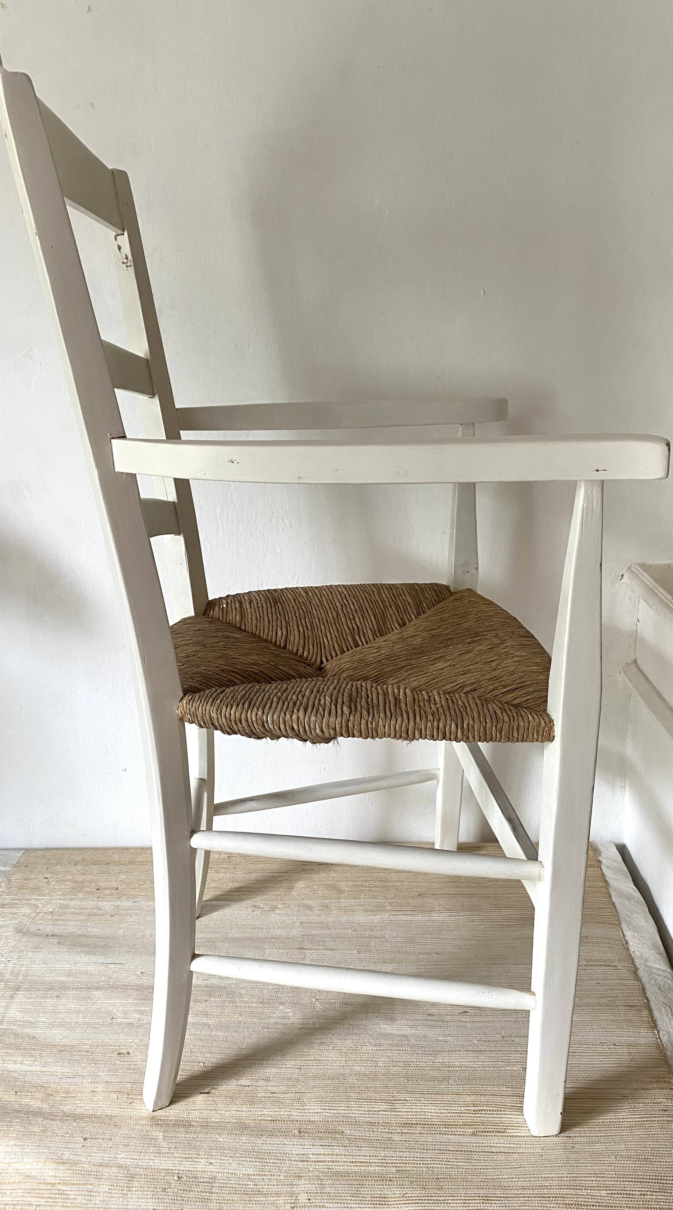 Fauteuil en bois et paille , esprit campagne