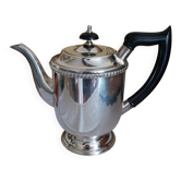 Old English coffee pot in silver-plated metal and Bakelite.