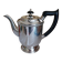 Old English coffee pot in silver-plated metal and Bakelite.