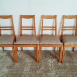 Suite de 4 chaises chêne années 50