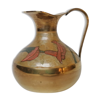 Vase en laiton émaillé