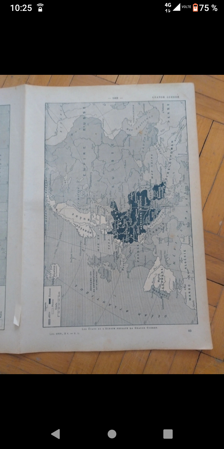 Historical map Larousse Great War French front