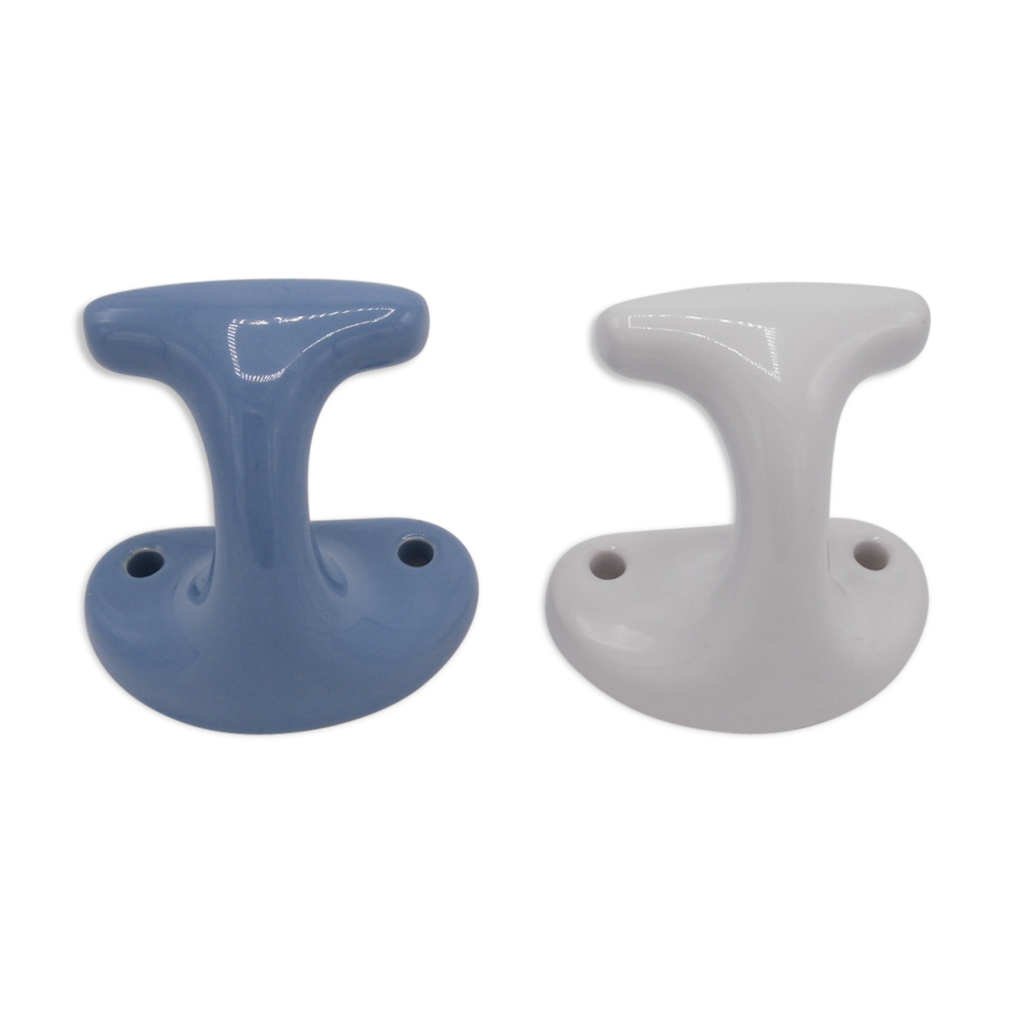 Lot de 2 patères en porcelaine