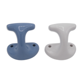 Lot de 2 patères en porcelaine