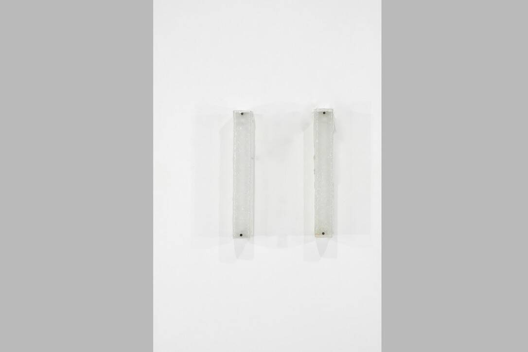 Large pair of Murano glass wall sconces, Italy 1970s. Vintage