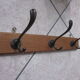 Coat rack with 3 metal hooks