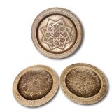 Set of 3 vintage moroccan brass decorative wall plates