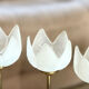 3 glass and brass candle holders