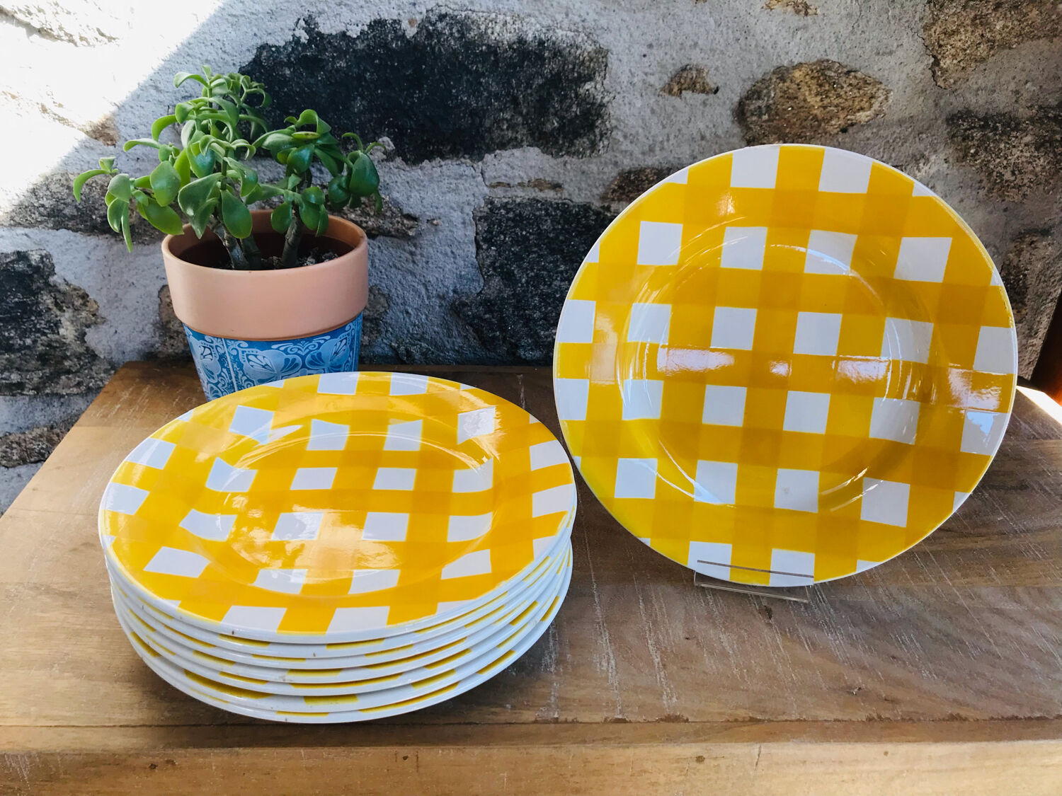 Service 21 earthenware plates of Sarreguemines Digoin Scottish model