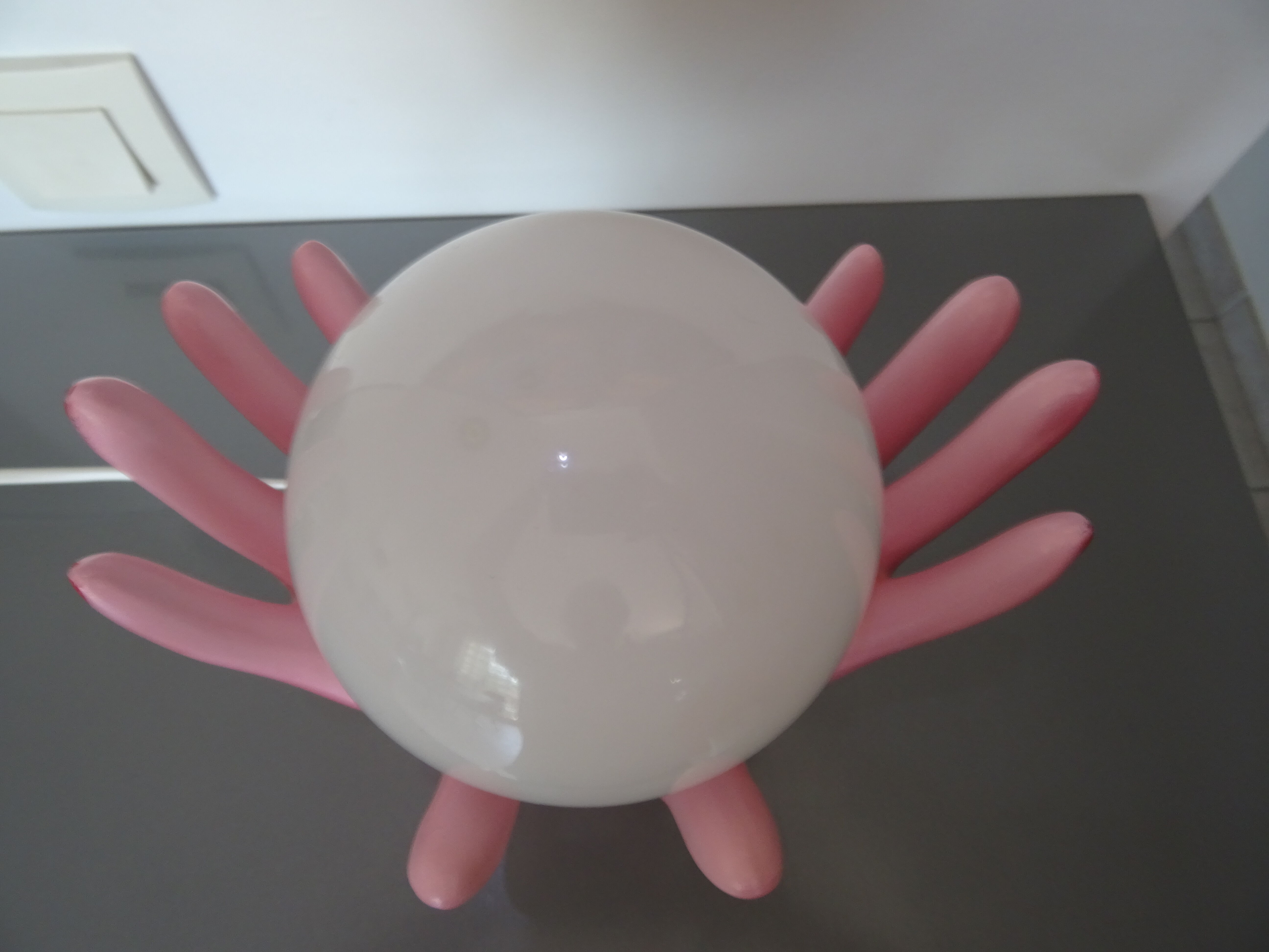 Vintage opal globe hand lamp year 80